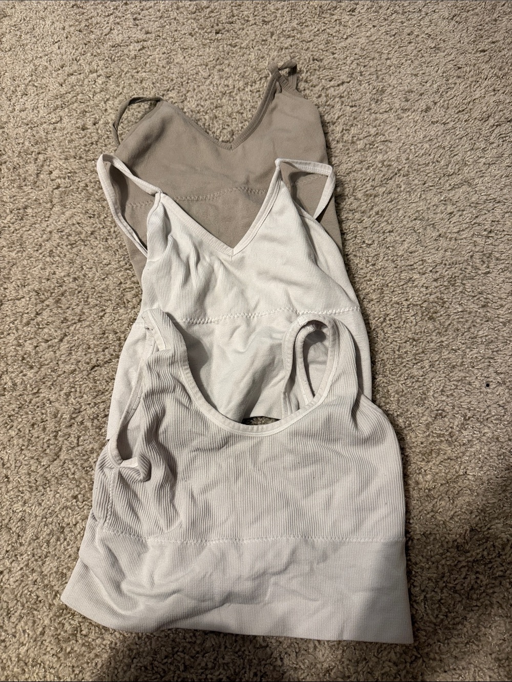 Women’s Seamless Tank Top - White and Taupe